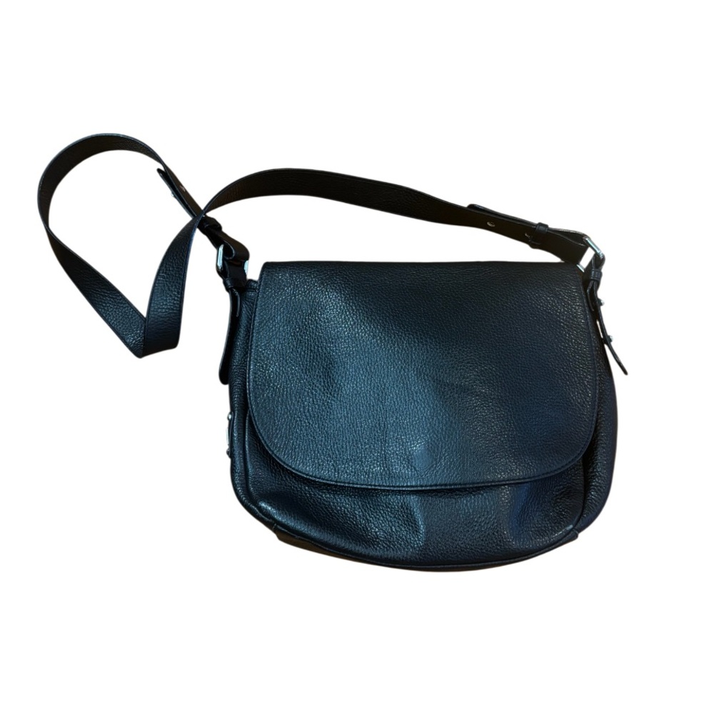 Russell and Bromley Black Pebbled Leather Crossbody Purse